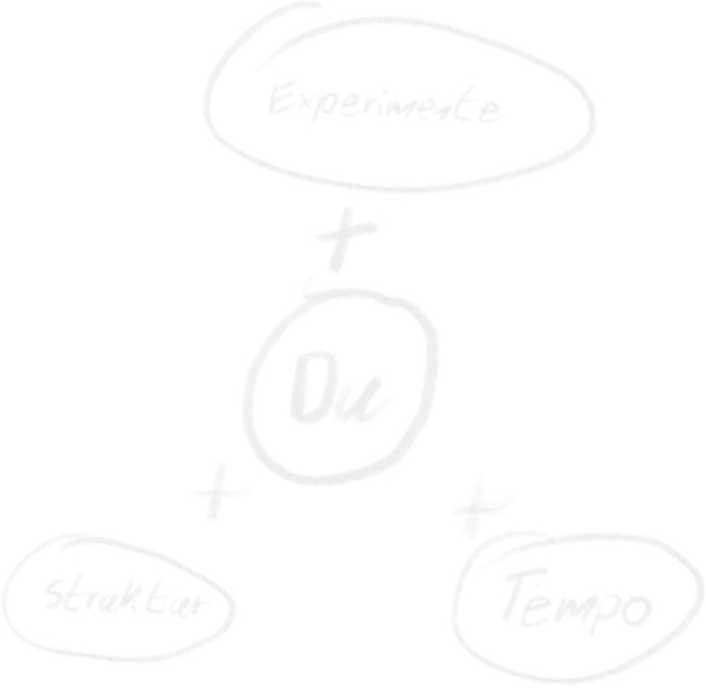 Kopfstart Ansatz: Du + Experimente + Struktur + Tempo